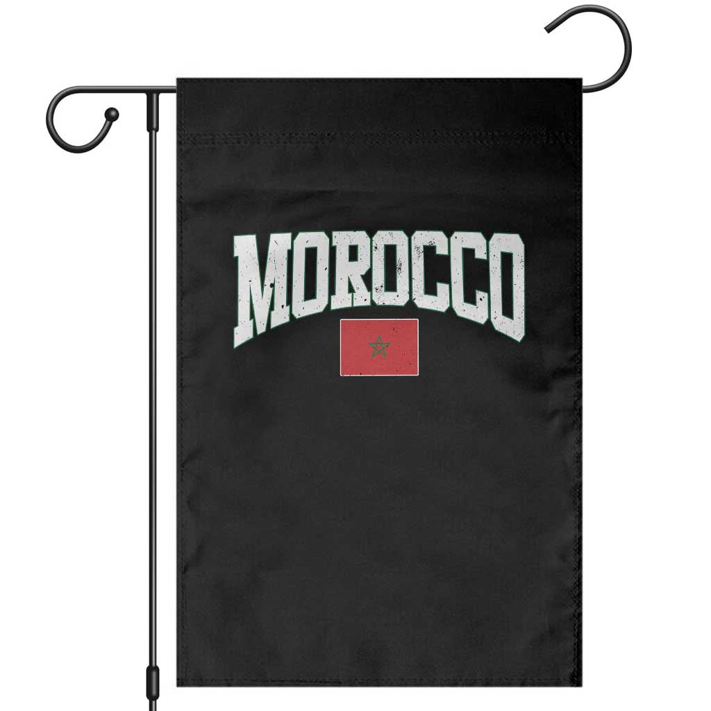 Morocco Football Throwback Design Vintage Moroccan Flag Jersey Style Garden Flag