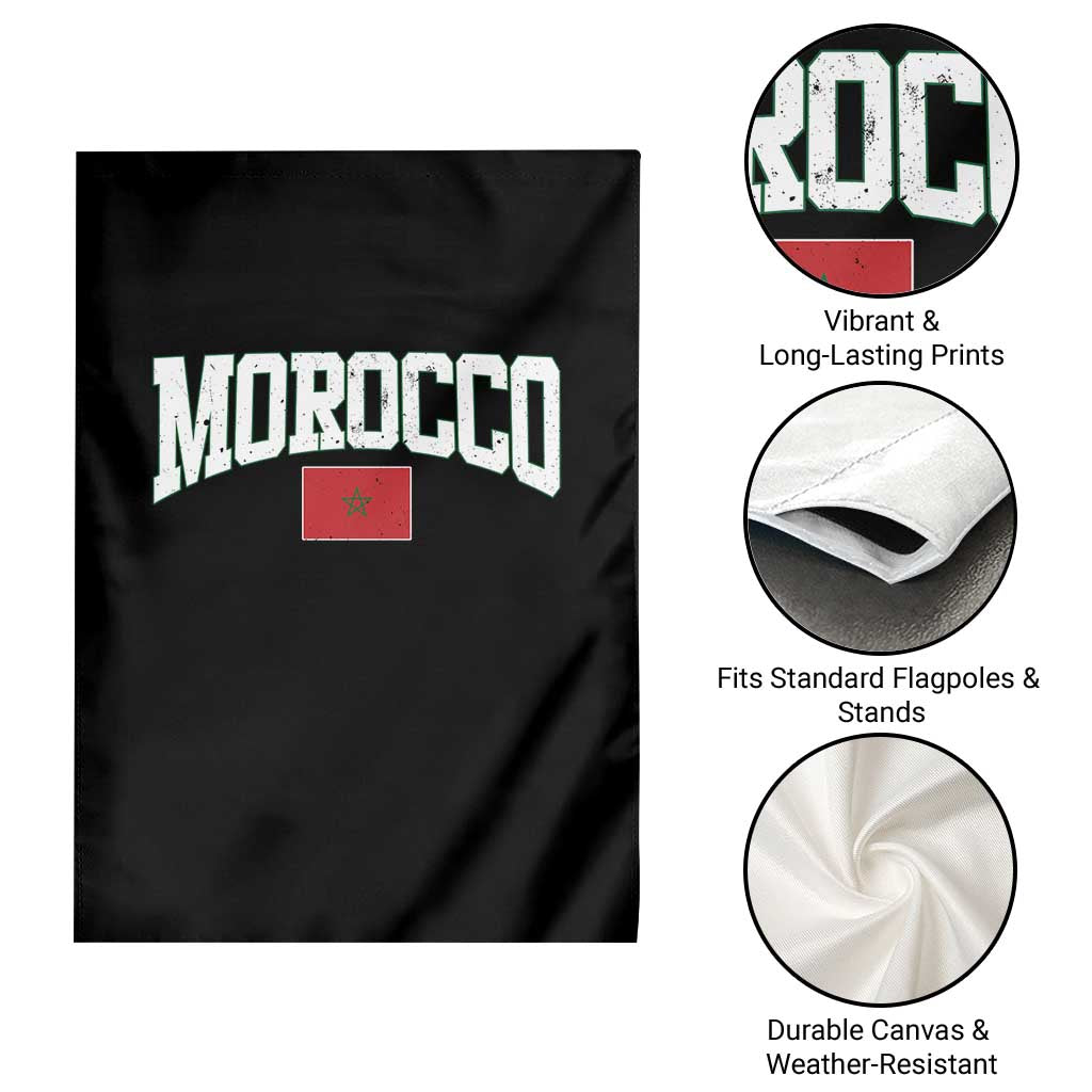 Morocco Football Throwback Design Vintage Moroccan Flag Jersey Style Garden Flag