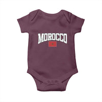 Morocco Football Throwback Design Vintage Moroccan Flag Jersey Style Baby Onesie