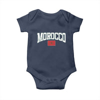 Morocco Football Throwback Design Vintage Moroccan Flag Jersey Style Baby Onesie