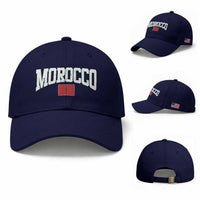 Morocco Football Throwback Design Vintage Moroccan Flag Jersey Style Baseball Cap