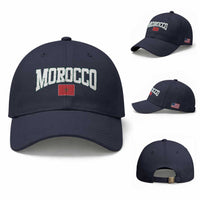Morocco Football Throwback Design Vintage Moroccan Flag Jersey Style Baseball Cap