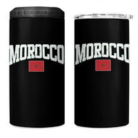 Morocco Football Throwback Design Vintage Moroccan Flag Jersey Style 4 in 1 Can Cooler Tumbler