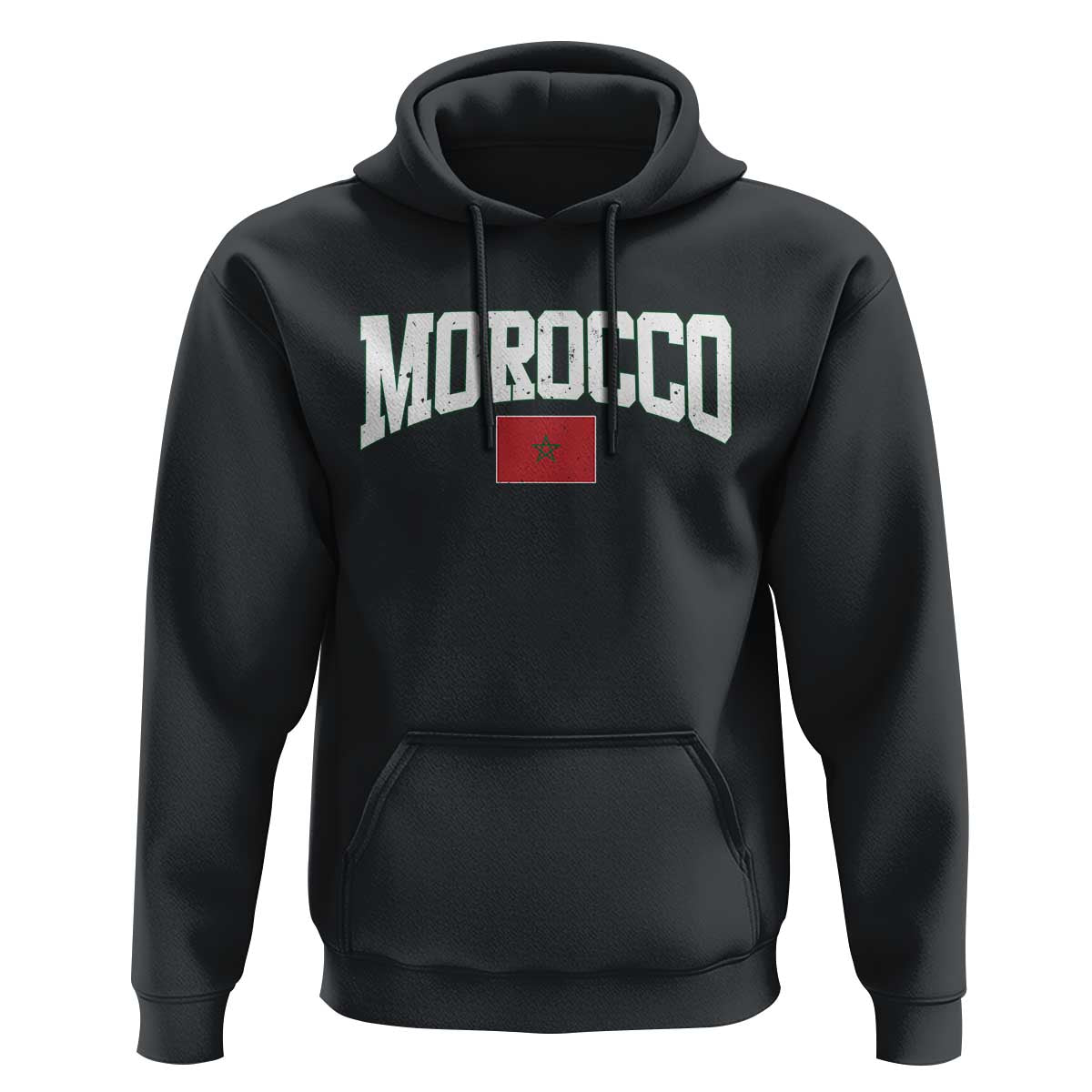 Morocco Football Throwback Design Vintage Moroccan Flag Jersey Style Hoodie