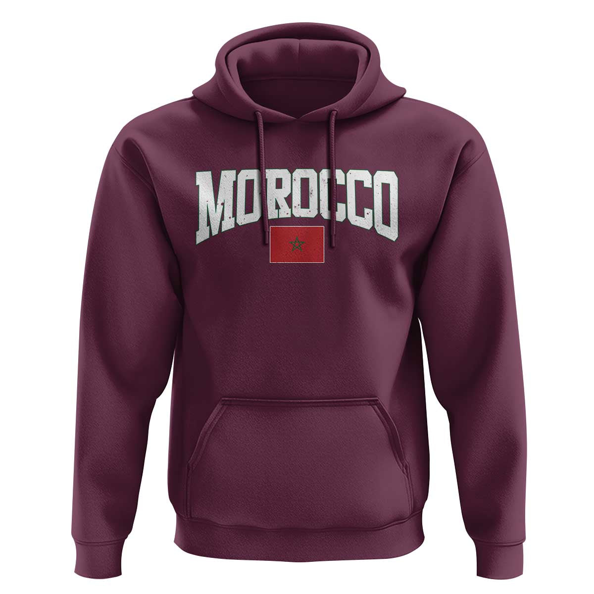 Morocco Football Throwback Design Vintage Moroccan Flag Jersey Style Hoodie