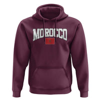 Morocco Football Throwback Design Vintage Moroccan Flag Jersey Style Hoodie