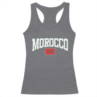 Morocco Football Throwback Design Vintage Moroccan Flag Jersey Style Racerback Tank Top