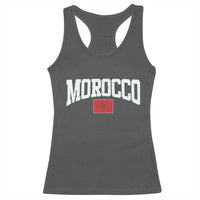 Morocco Football Throwback Design Vintage Moroccan Flag Jersey Style Racerback Tank Top