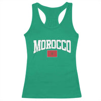 Morocco Football Throwback Design Vintage Moroccan Flag Jersey Style Racerback Tank Top