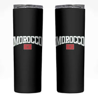 Morocco Football Throwback Design Vintage Moroccan Flag Jersey Style Skinny Tumbler