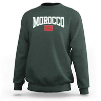 Morocco Football Throwback Design Vintage Moroccan Flag Jersey Style Sweatshirt
