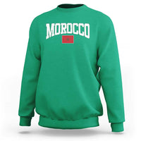 Morocco Football Throwback Design Vintage Moroccan Flag Jersey Style Sweatshirt