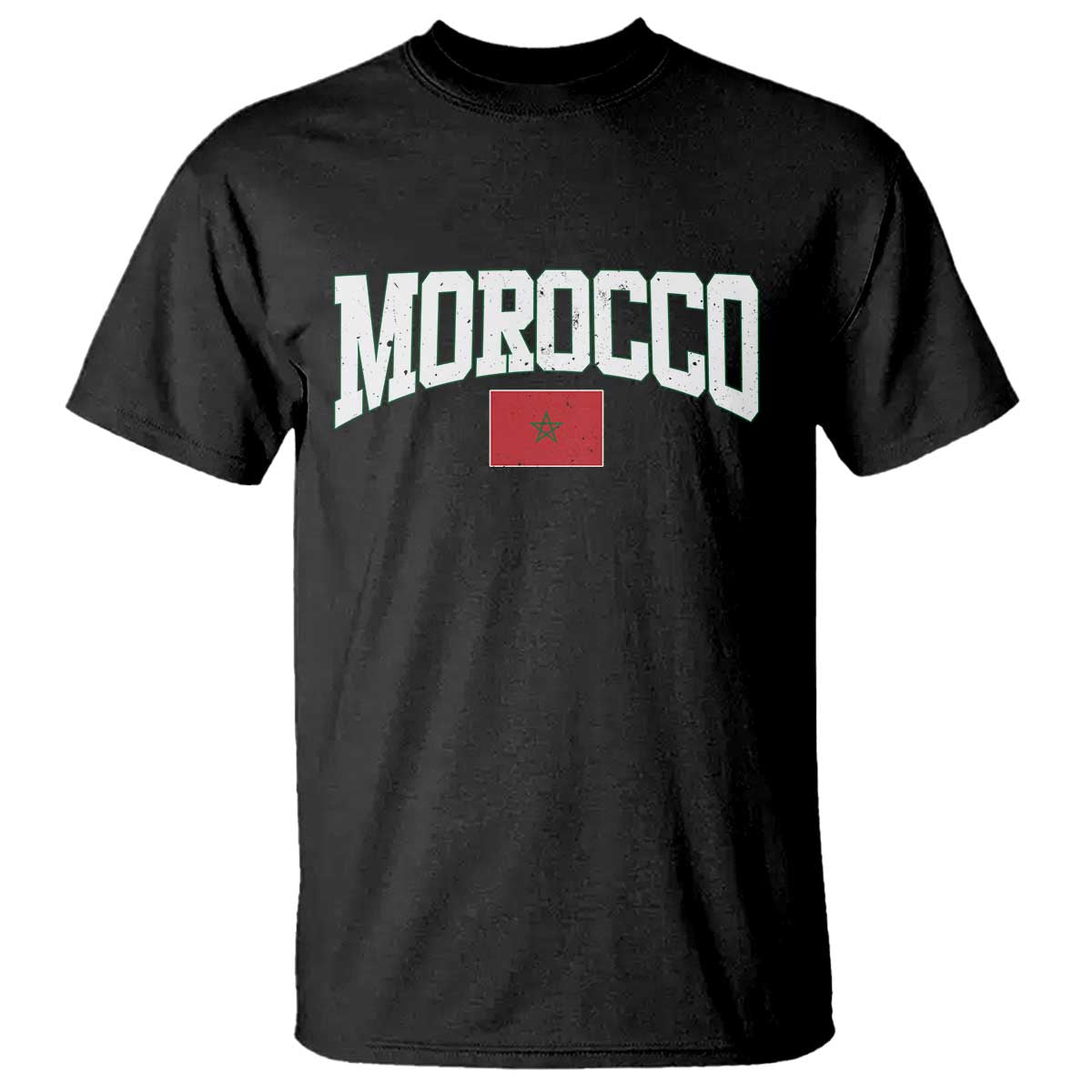 Morocco Football Throwback Design Vintage Moroccan Flag Jersey Style T Shirt