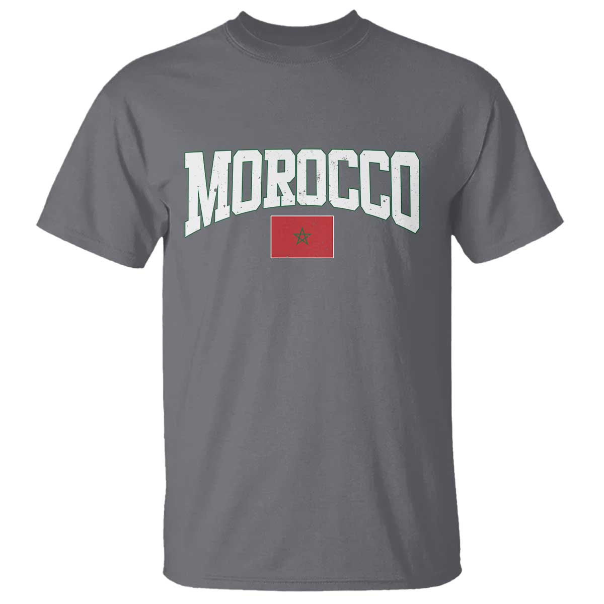 Morocco Football Throwback Design Vintage Moroccan Flag Jersey Style T Shirt