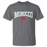 Morocco Football Throwback Design Vintage Moroccan Flag Jersey Style T Shirt