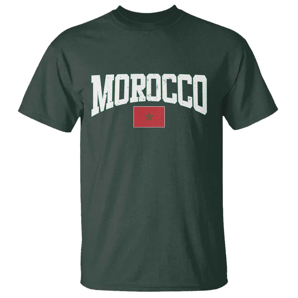 Morocco Football Throwback Design Vintage Moroccan Flag Jersey Style T Shirt