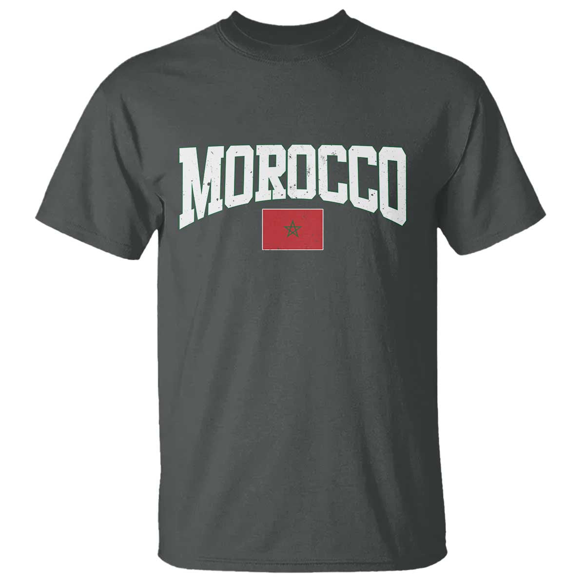 Morocco Football Throwback Design Vintage Moroccan Flag Jersey Style T Shirt