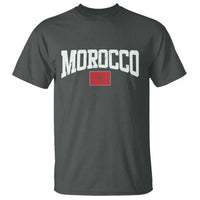 Morocco Football Throwback Design Vintage Moroccan Flag Jersey Style T Shirt