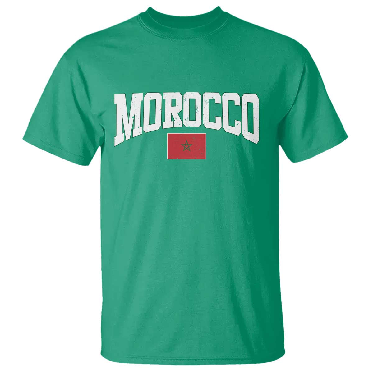 Morocco Football Throwback Design Vintage Moroccan Flag Jersey Style T Shirt
