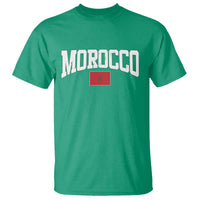Morocco Football Throwback Design Vintage Moroccan Flag Jersey Style T Shirt
