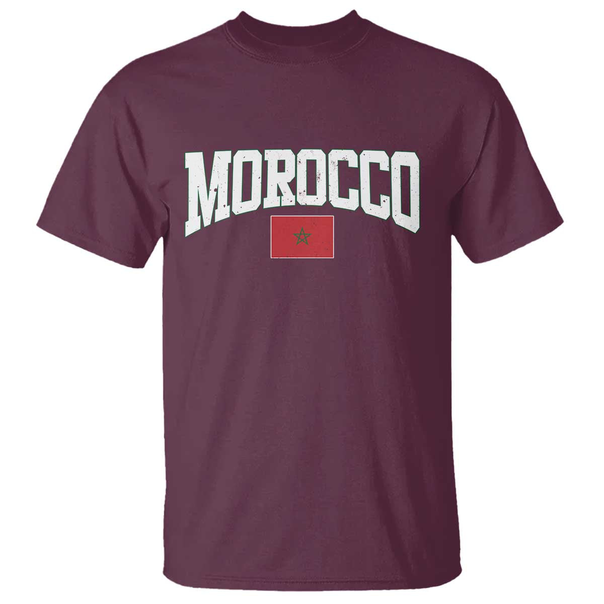 Morocco Football Throwback Design Vintage Moroccan Flag Jersey Style T Shirt