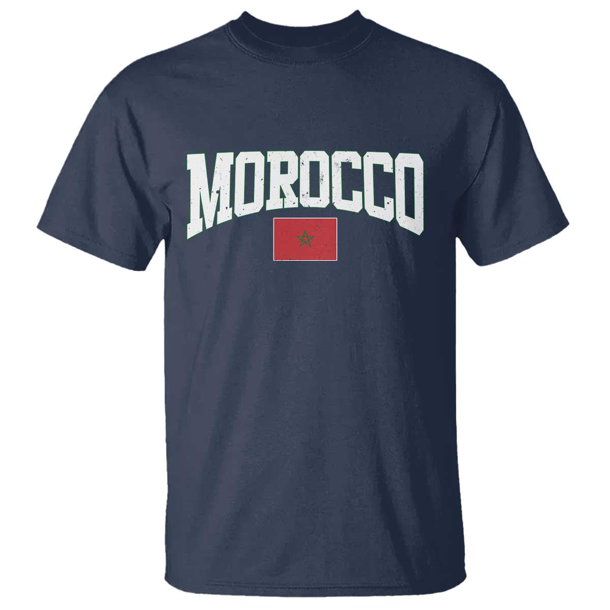 Morocco Football Throwback Design Vintage Moroccan Flag Jersey Style T Shirt