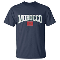 Morocco Football Throwback Design Vintage Moroccan Flag Jersey Style T Shirt