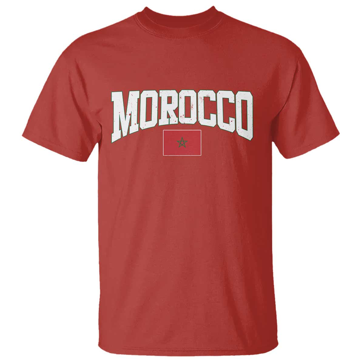 Morocco Football Throwback Design Vintage Moroccan Flag Jersey Style T Shirt
