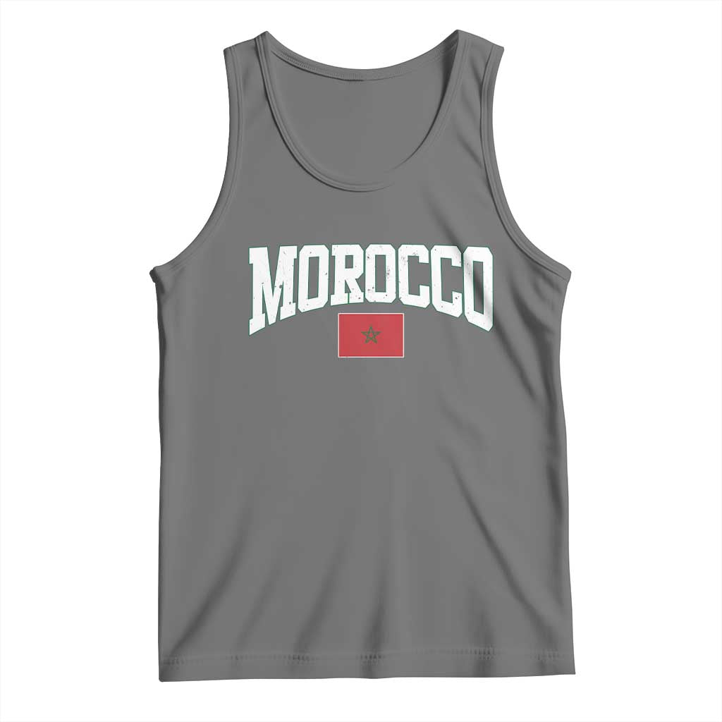 Morocco Football Throwback Design Vintage Moroccan Flag Jersey Style Tank Top