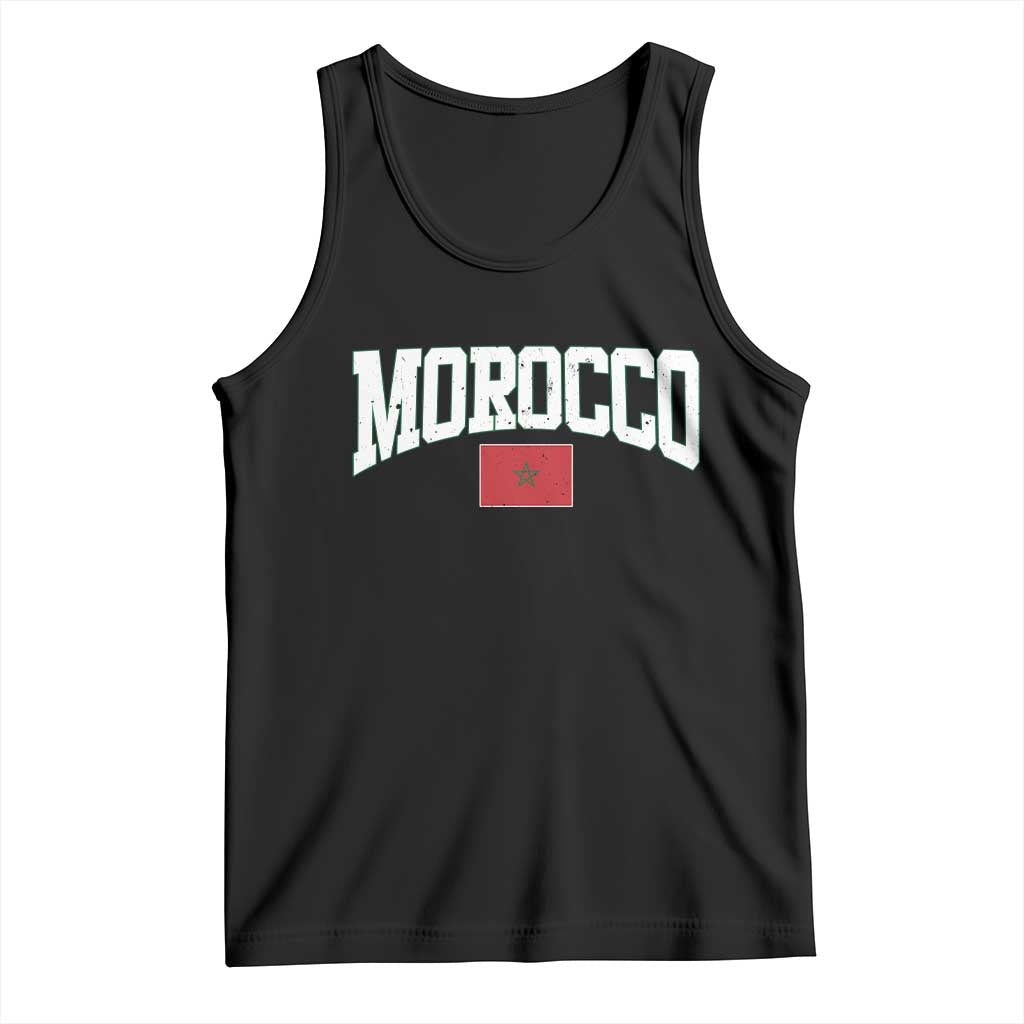 Morocco Football Throwback Design Vintage Moroccan Flag Jersey Style Tank Top