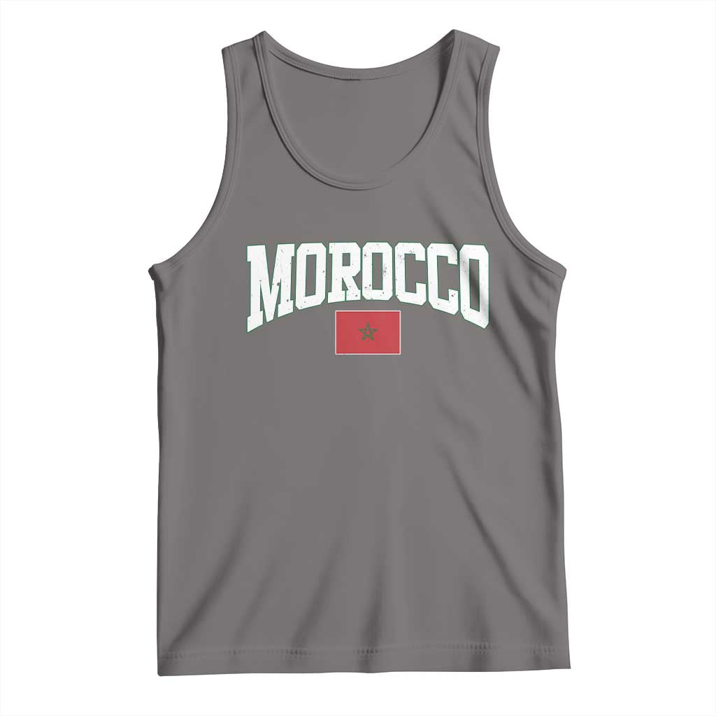Morocco Football Throwback Design Vintage Moroccan Flag Jersey Style Tank Top