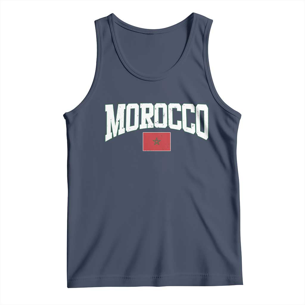 Morocco Football Throwback Design Vintage Moroccan Flag Jersey Style Tank Top