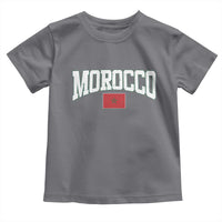 Morocco Football Throwback Design Vintage Moroccan Flag Jersey Style Toddler T Shirt