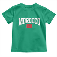 Morocco Football Throwback Design Vintage Moroccan Flag Jersey Style Toddler T Shirt