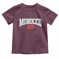 Morocco Football Throwback Design Vintage Moroccan Flag Jersey Style Toddler T Shirt