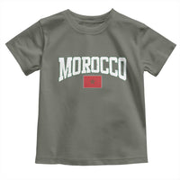 Morocco Football Throwback Design Vintage Moroccan Flag Jersey Style Toddler T Shirt