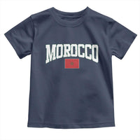 Morocco Football Throwback Design Vintage Moroccan Flag Jersey Style Toddler T Shirt