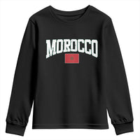 Morocco Football Throwback Design Vintage Moroccan Flag Jersey Style Youth Sweatshirt