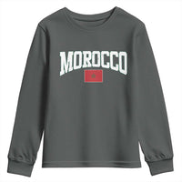 Morocco Football Throwback Design Vintage Moroccan Flag Jersey Style Youth Sweatshirt