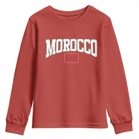 Morocco Football Throwback Design Vintage Moroccan Flag Jersey Style Youth Sweatshirt