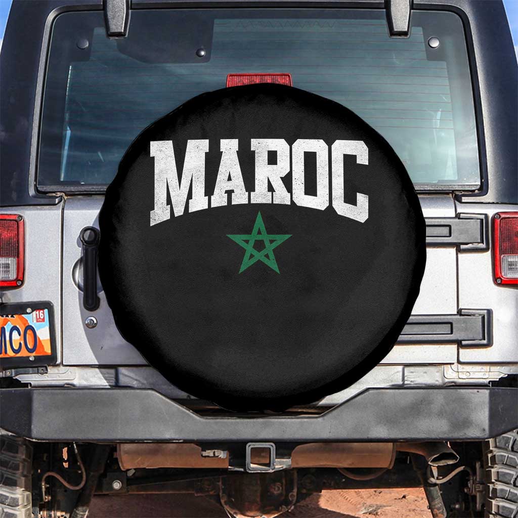 Morocco Maroc Pride Spare Tire Cover Moroccan Heritage Vintage Green Star