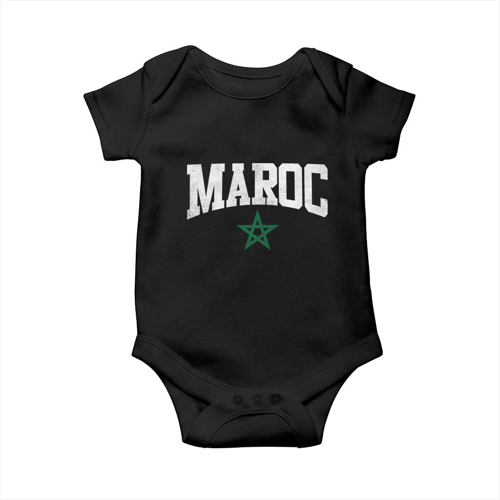 Morocco Maroc Pride Baby Onesie Moroccan Heritage Vintage Green Star