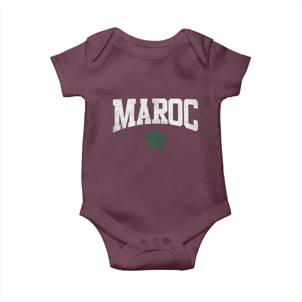 Morocco Maroc Pride Baby Onesie Moroccan Heritage Vintage Green Star