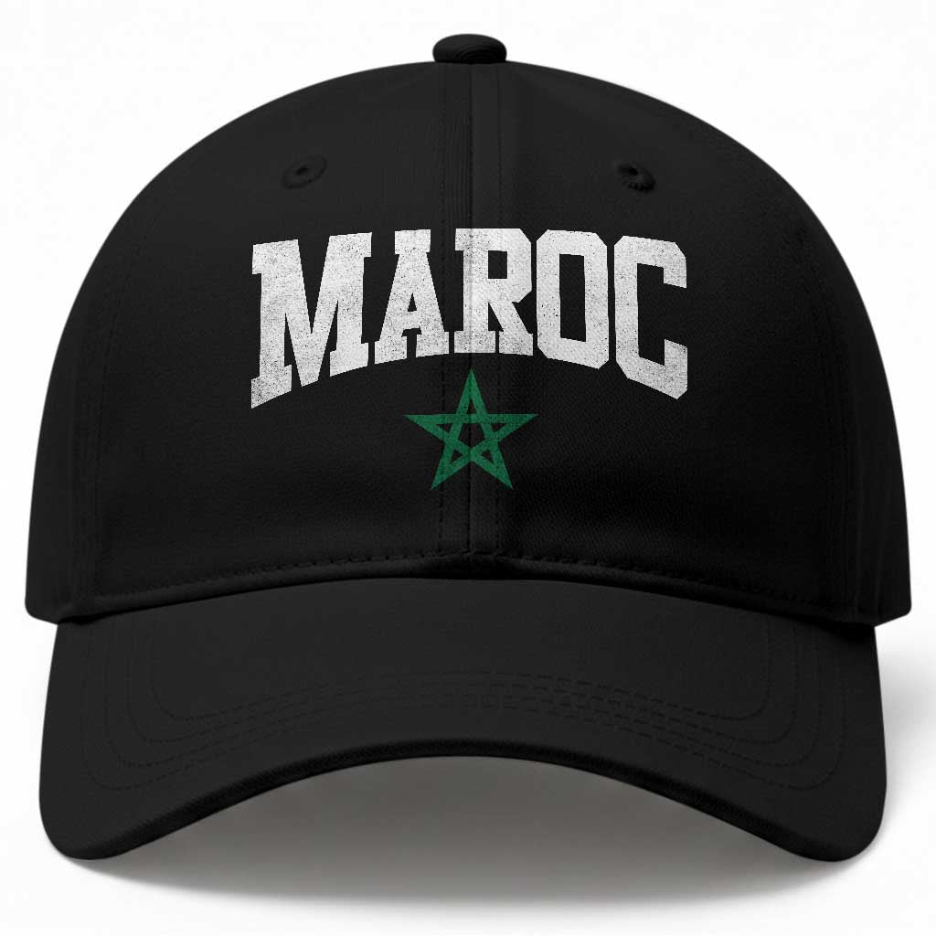 Morocco Maroc Pride Baseball Cap Moroccan Heritage Vintage Green Star