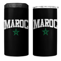 Morocco Maroc Pride 4 in 1 Can Cooler Tumbler Moroccan Heritage Vintage Green Star