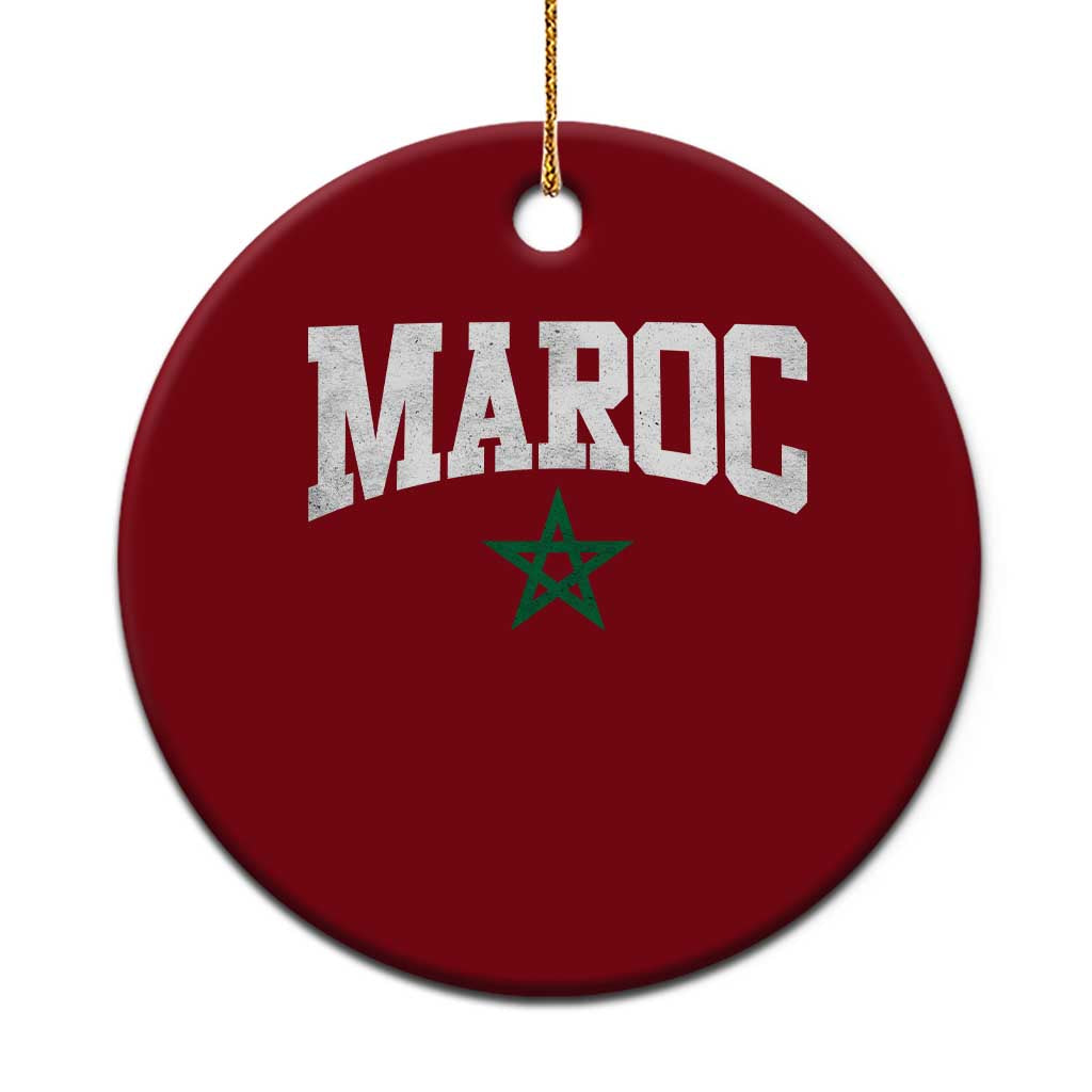 Morocco Maroc Pride Ceramic Ornament Moroccan Heritage Vintage Green Star
