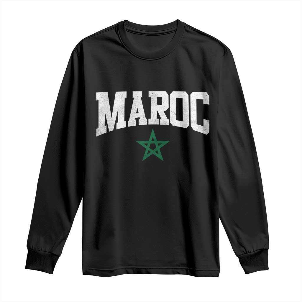 Morocco Maroc Pride Long Sleeve Shirt Moroccan Heritage Vintage Green Star