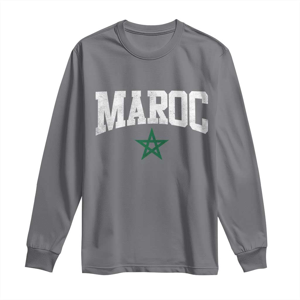 Morocco Maroc Pride Long Sleeve Shirt Moroccan Heritage Vintage Green Star