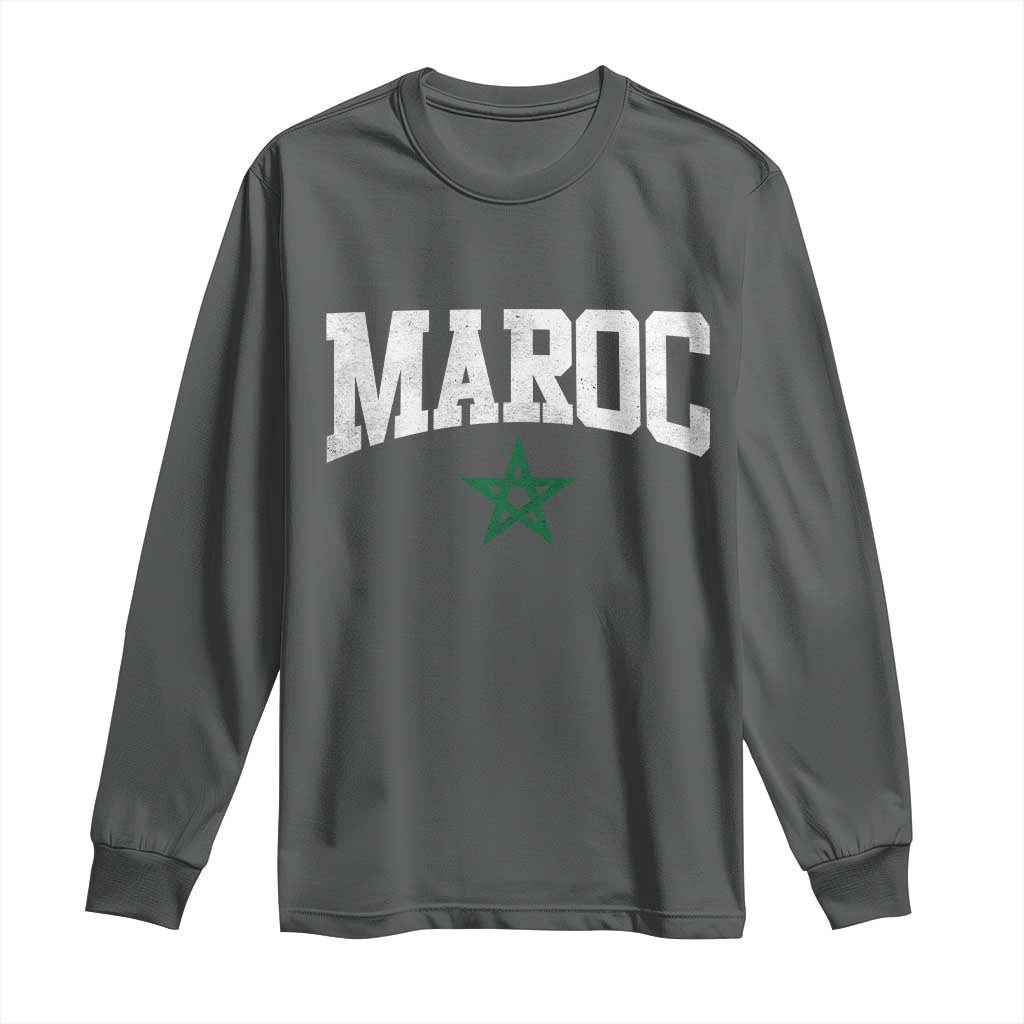 Morocco Maroc Pride Long Sleeve Shirt Moroccan Heritage Vintage Green Star