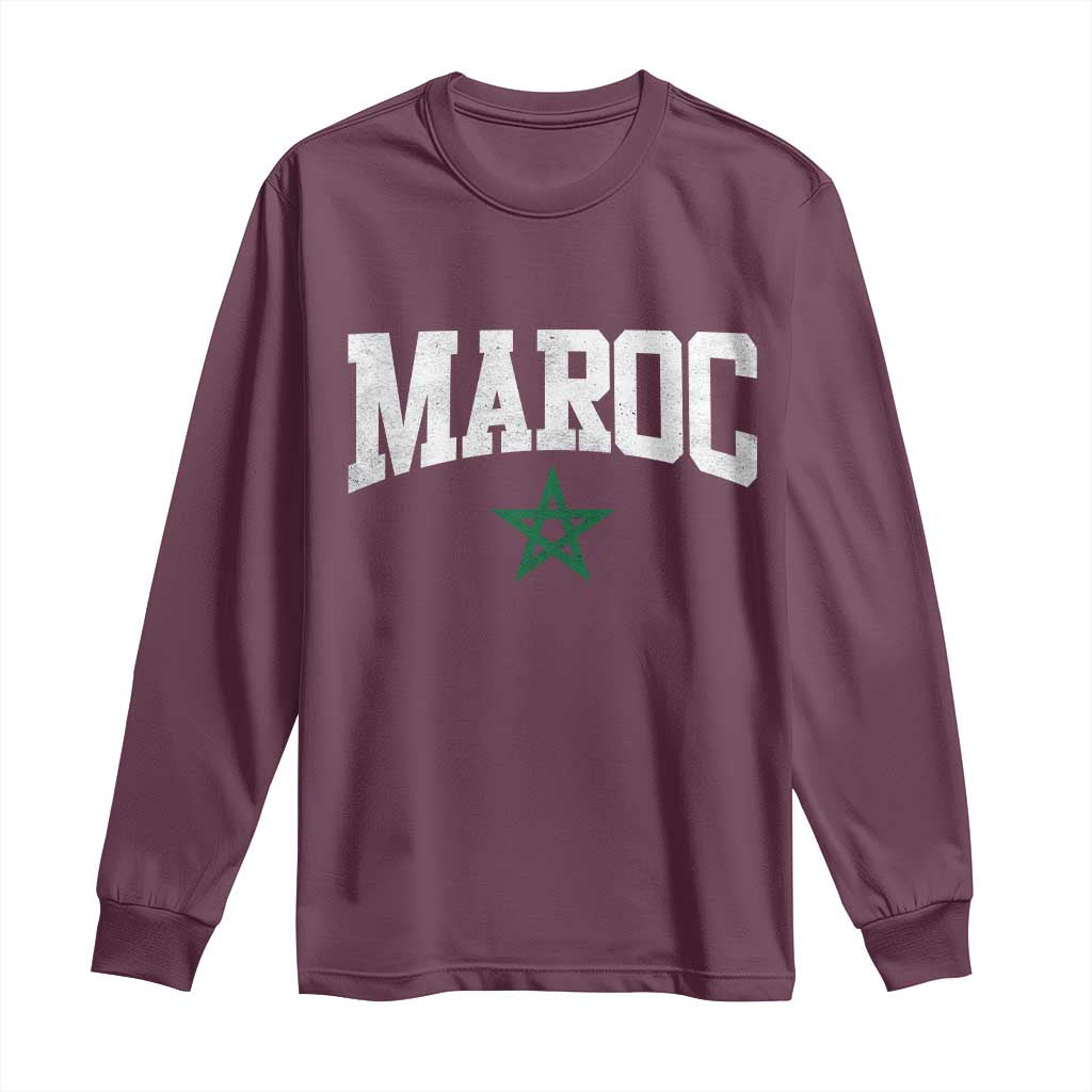 Morocco Maroc Pride Long Sleeve Shirt Moroccan Heritage Vintage Green Star